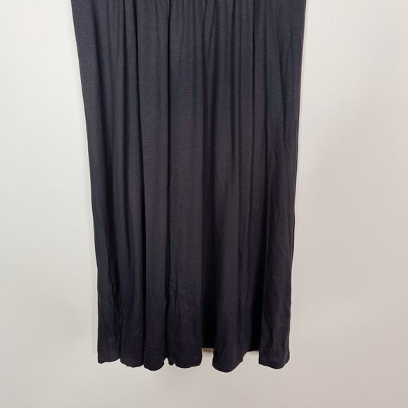 Three Dots Small Gray Ruched Square Neck Jersey Dress Casual Micromodal Stretch - Picture 6 of 9
